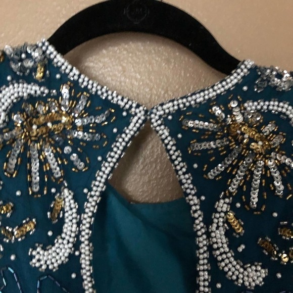 VINTAGE Night Vogue Beaded 100% Silk Dress Size S - Picture 5 of 7